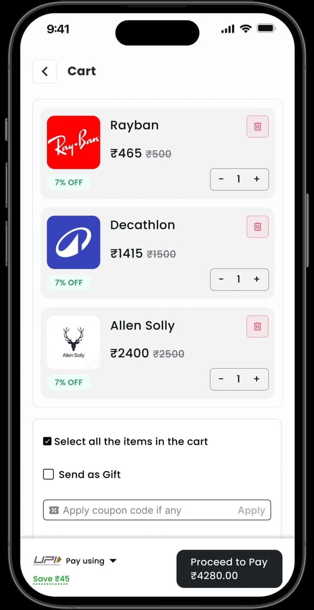 Checkout at Your Favorite Brands